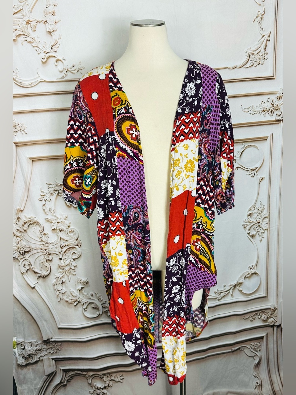 Terra & Sky Purple and Red Patterned Top
